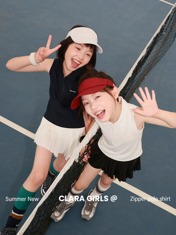 Παιδικό πόλο για κορίτσια – χωρίς μανίκια, slim fit, βαμβακερό, αναπνεόμενο, Καλοκαίρι 2025, CLARA GIRLS