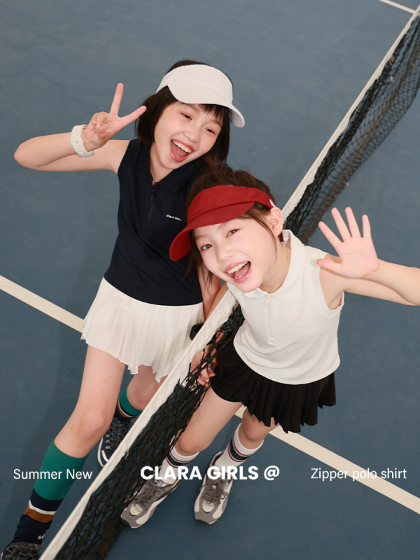 Παιδικό πόλο για κορίτσια – χωρίς μανίκια, slim fit, βαμβακερό, αναπνεόμενο, Καλοκαίρι 2025, CLARA GIRLS