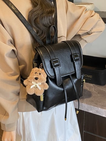 Ženski ruksak u casual retro stilu, velika zapremina, PU materijal, zatvoren otvaranje, jesen 2025