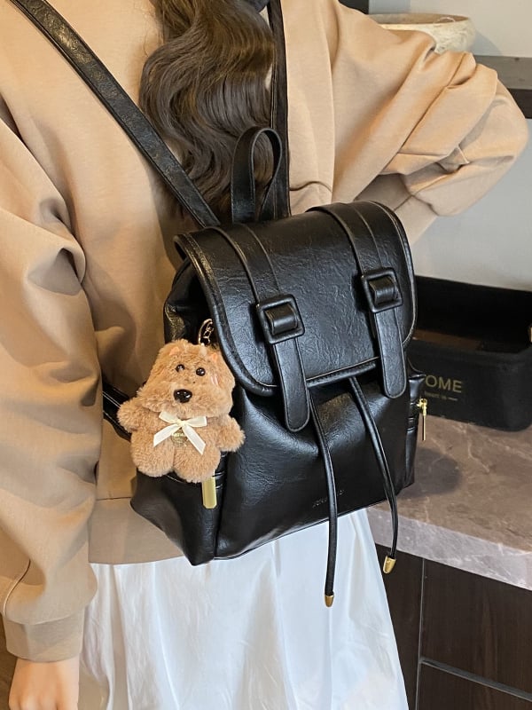 Ženski ruksak u casual retro stilu, velika zapremina, PU materijal, zatvoren otvaranje, jesen 2025