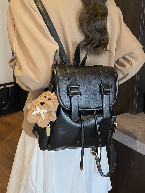 Ženski ruksak u casual retro stilu, velika zapremina, PU materijal, zatvoren otvaranje, jesen 2025