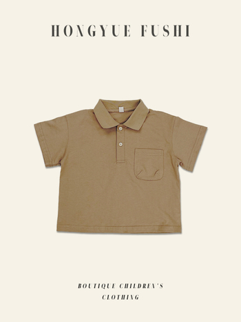 Polo majica za dječake - kratki rukavi, 100% pamuk, ovratnik s preklopom, korejski stil, ljeto, za djecu 3–8 godina