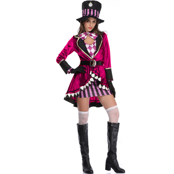 Kostim Alice Čarobnica za izvedbu, Halloween cosplay, Cirkuški mag (polyester; žene; za igre/animacije; ljeto 2023; uzrast 18-24)
