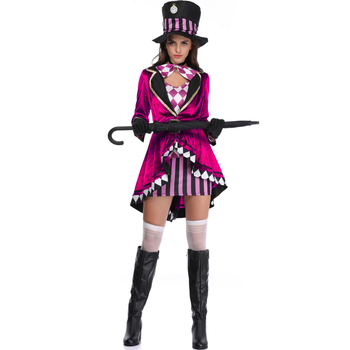 Kostim Alice Čarobnica za izvedbu, Halloween cosplay, Cirkuški mag (polyester; žene; za igre/animacije; ljeto 2023; uzrast 18-24)