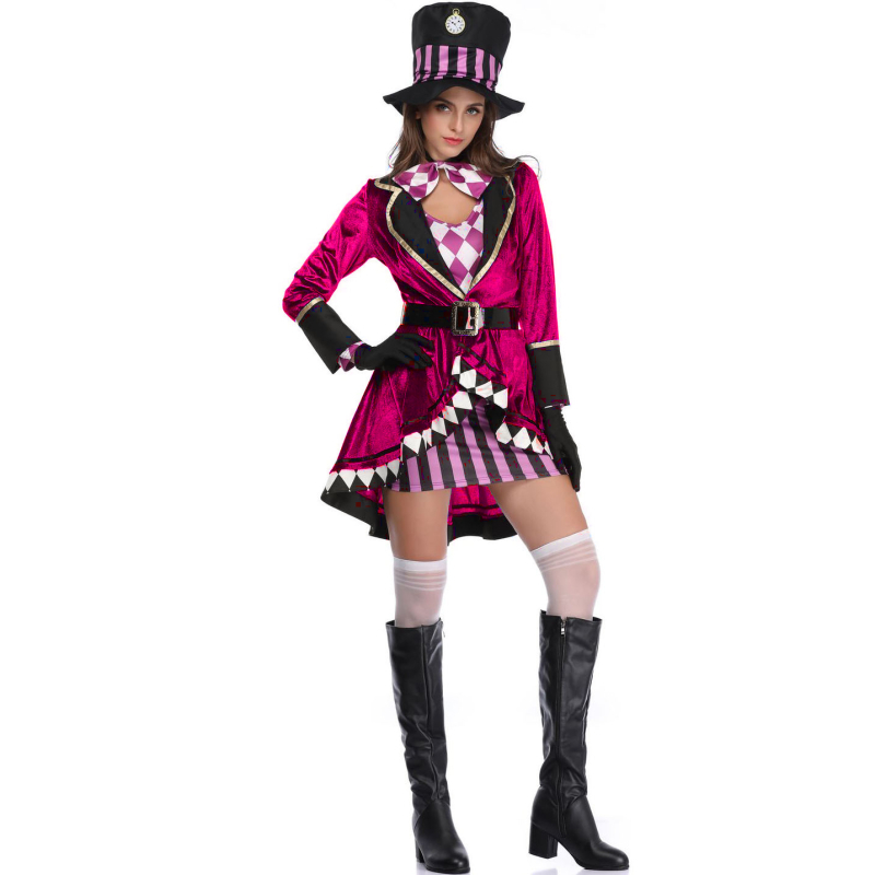 Kostim Alice Čarobnica za izvedbu, Halloween cosplay, Cirkuški mag (polyester; žene; za igre/animacije; ljeto 2023; uzrast 18-24)