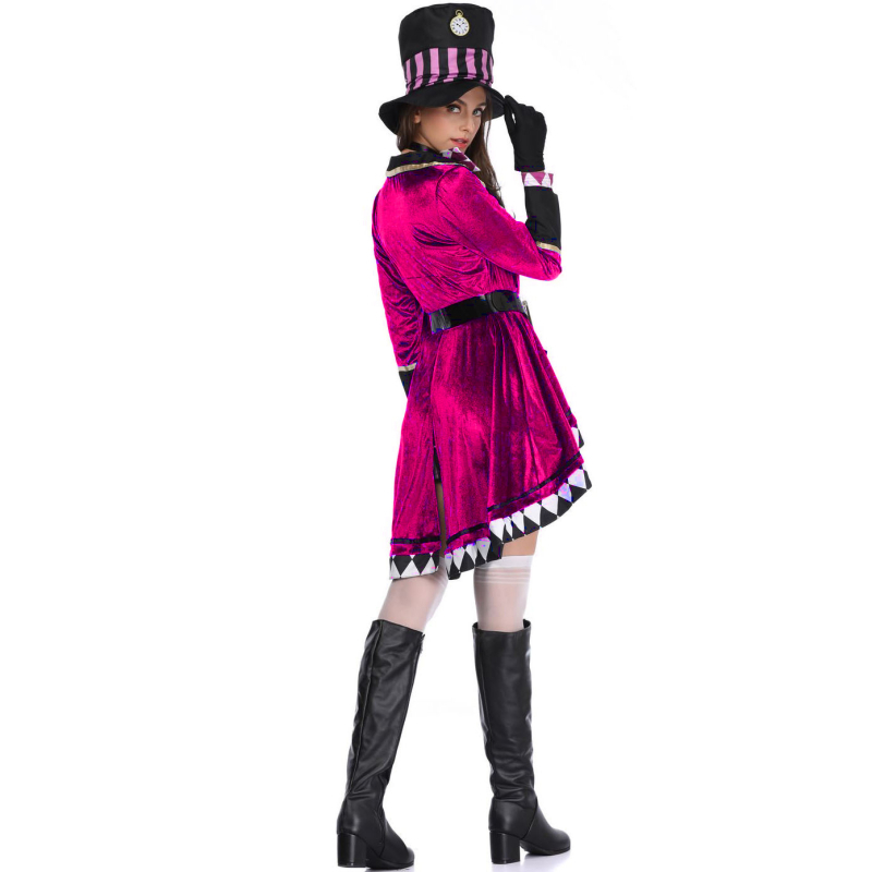 Kostim Alice Čarobnica za izvedbu, Halloween cosplay, Cirkuški mag (polyester; žene; za igre/animacije; ljeto 2023; uzrast 18-24)