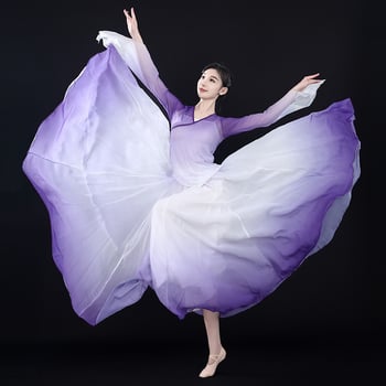 Női klasszikus táncruha készlet próba- és előadás céljára, chiffon és poliészter anyag, 2025 tavasz