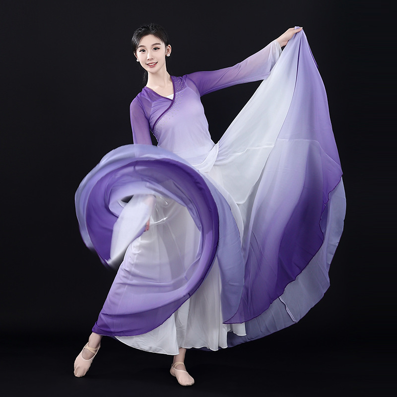 Női klasszikus táncruha készlet próba- és előadás céljára, chiffon és poliészter anyag, 2025 tavasz