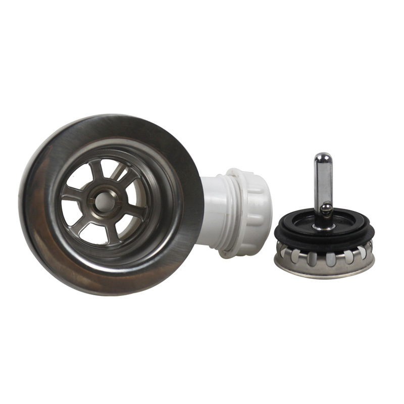 Kuhinjski odvod od nehrđajućeg čelika s prelivom, model XJ230C002, promjer odvodne cijevi 70 mm, kompatibilan s otvorima 47–52 mm, materijal: nehrđajući čelik + PP + PVC, neto težina 170,1 g