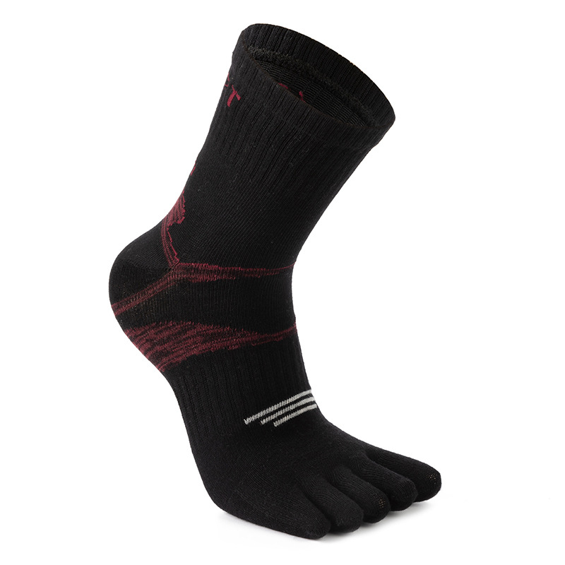 Muške čarape s pet prstiju, 100% pamuk, antibakterijske, upijaju znoj i deodoriraju, srednje dužine, pogodne za sve sezone