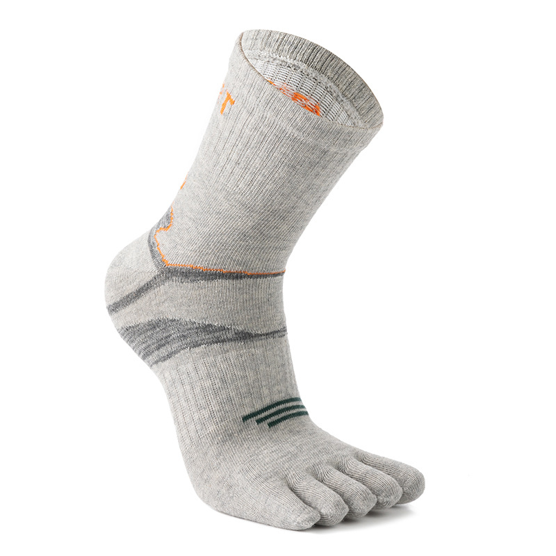 Muške čarape s pet prstiju, 100% pamuk, antibakterijske, upijaju znoj i deodoriraju, srednje dužine, pogodne za sve sezone