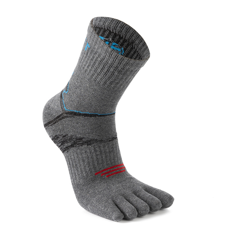 Muške čarape s pet prstiju, 100% pamuk, antibakterijske, upijaju znoj i deodoriraju, srednje dužine, pogodne za sve sezone