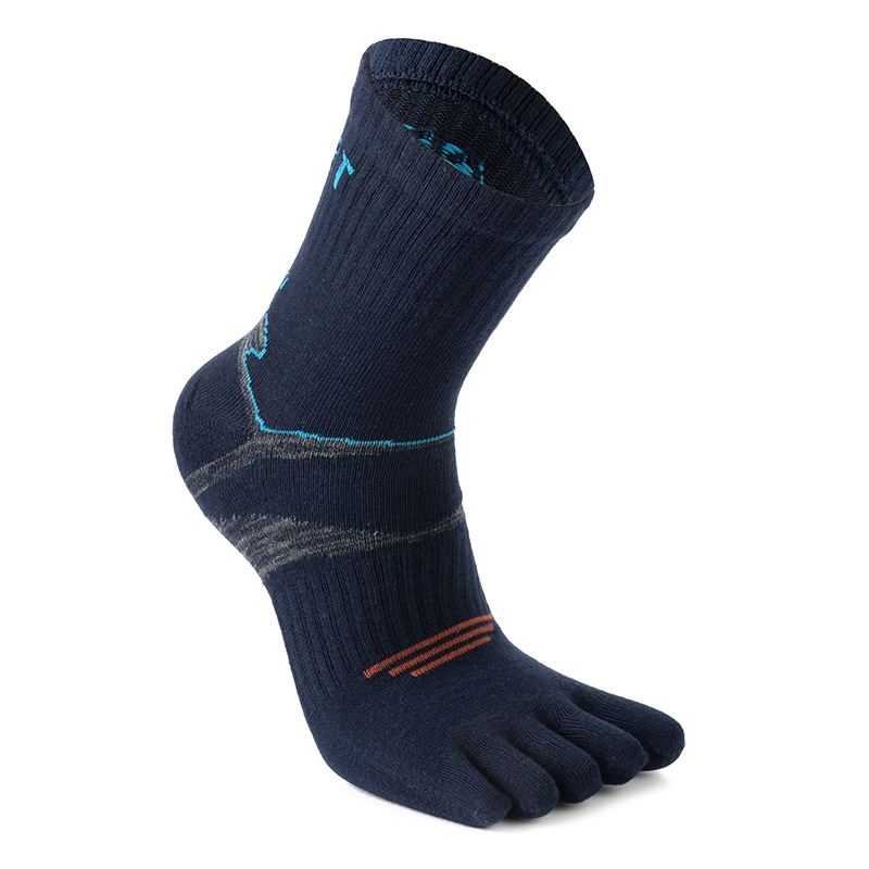 Muške čarape s pet prstiju, 100% pamuk, antibakterijske, upijaju znoj i deodoriraju, srednje dužine, pogodne za sve sezone