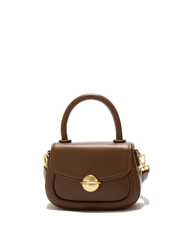 PU ženska torbica preko ramena s poklopcem, horizontalni kvadratni oblik, gradski minimalistički stil, unutarnji džep sa zatvaračem