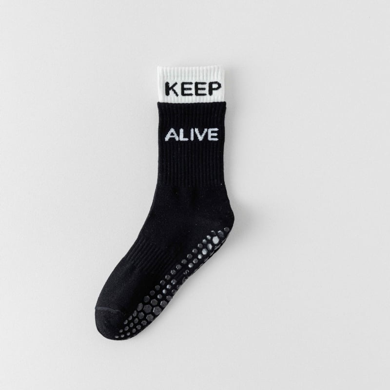 Йога чорапи за жени, средно високи, дишащи памучни чорапи за фитнес, антиплъзгаща силиконова лента, против миризма и триене за вътрешни тренировки