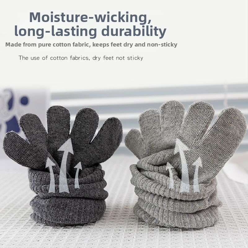 Мъжки памучни чорапи с пет пръста за есенно-зимния сезон, попиване на пот, дезодориращи, против триене, средна дължина