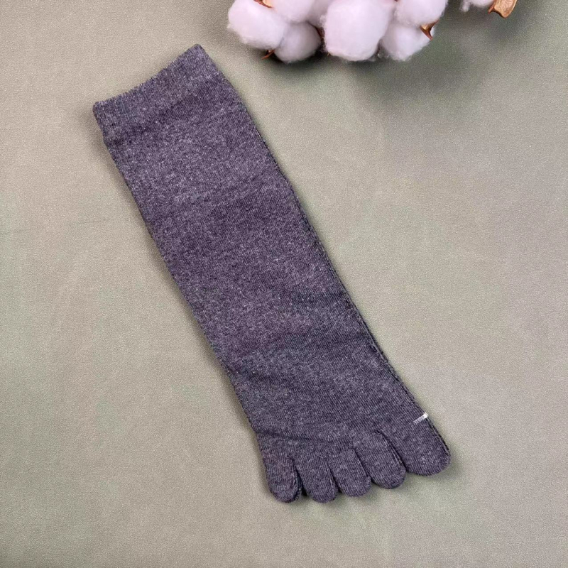 Мъжки памучни чорапи с пет пръста за есенно-зимния сезон, попиване на пот, дезодориращи, против триене, средна дължина