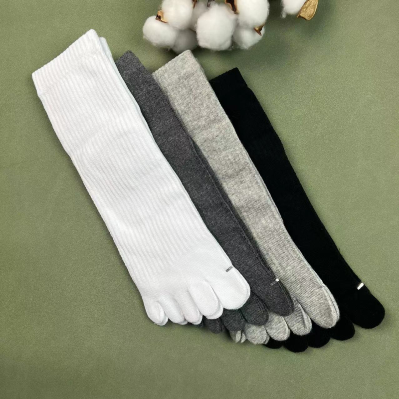 Мъжки памучни чорапи с пет пръста за есенно-зимния сезон, попиване на пот, дезодориращи, против триене, средна дължина