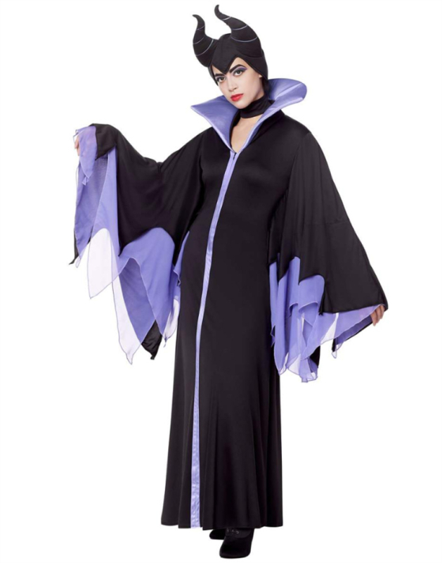 Хелоуин сценичен костюм за жени — стил спяща вещица, материал: 90% полиестер, памучно-смесен плат, подходящ за сценични изпълнения
