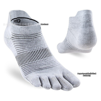 Чорапи с пет пръста за бягане и йога – основен материал нейлон 70–80%, антифрикционни, къс цилиндър, спортен стил, едноиглена тъкане