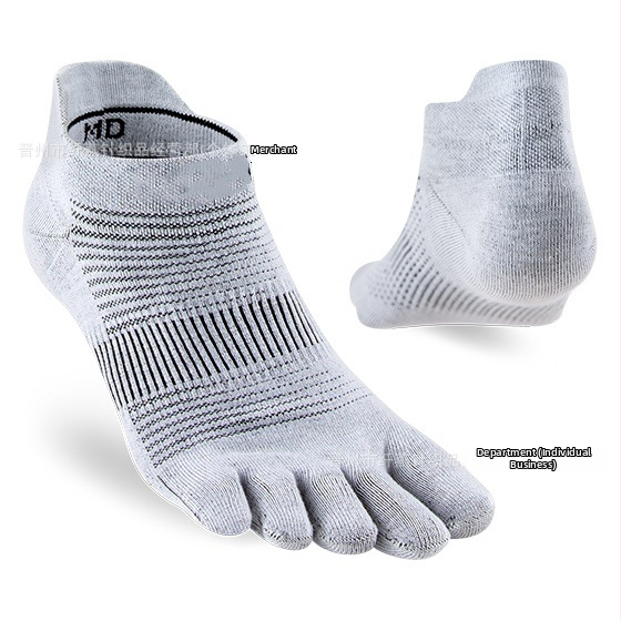 Чорапи с пет пръста за бягане и йога – основен материал нейлон 70–80%, антифрикционни, къс цилиндър, спортен стил, едноиглена тъкане