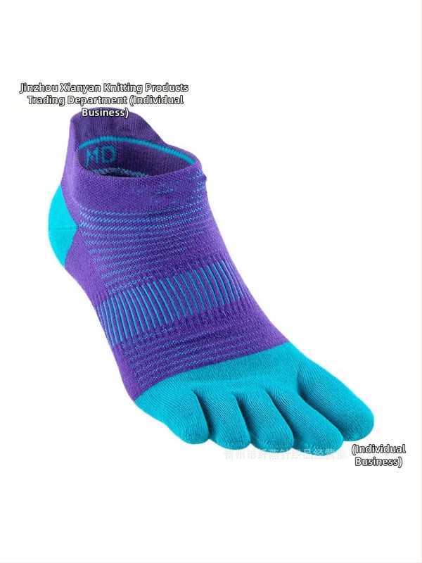 Чорапи с пет пръста за бягане и йога – основен материал нейлон 70–80%, антифрикционни, къс цилиндър, спортен стил, едноиглена тъкане