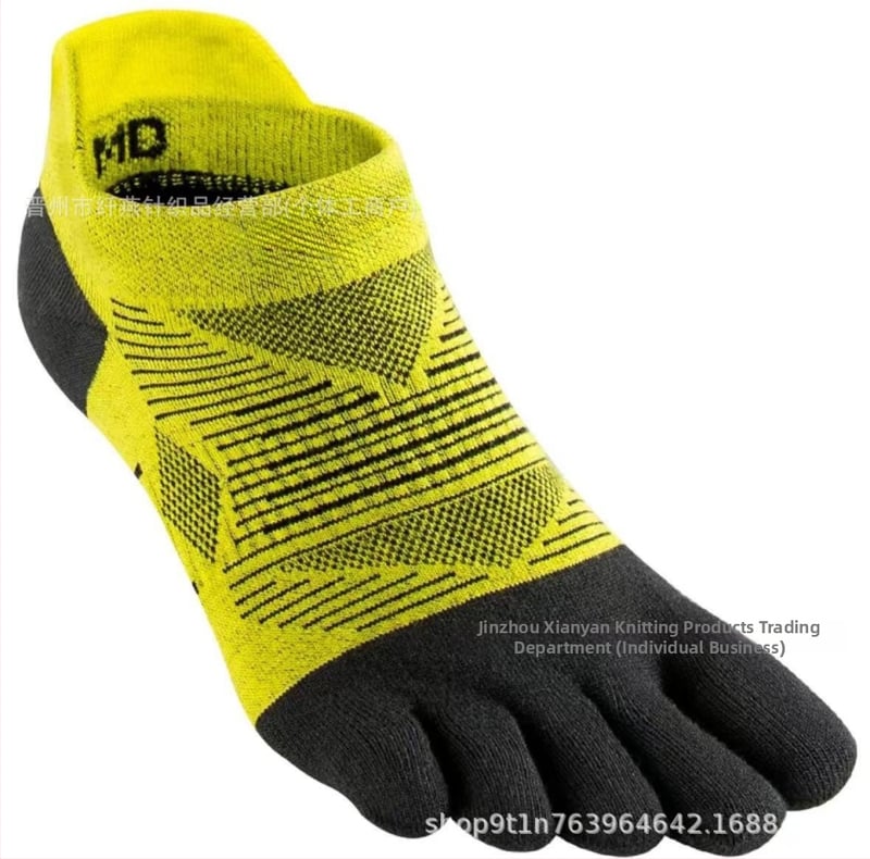 Чорапи с пет пръста за бягане и йога – основен материал нейлон 70–80%, антифрикционни, къс цилиндър, спортен стил, едноиглена тъкане
