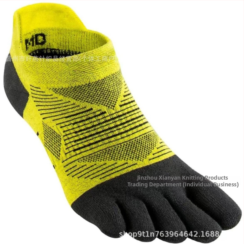 Чорапи с пет пръста за бягане и йога – основен материал нейлон 70–80%, антифрикционни, къс цилиндър, спортен стил, едноиглена тъкане