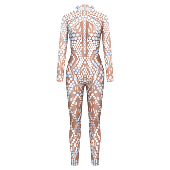 Cosplay bodi s digitalnim printom u motivu imitacije sequin, unisex jedinstveni komad, Milk Silk tkanina, poliester i elastan, jesen 2025