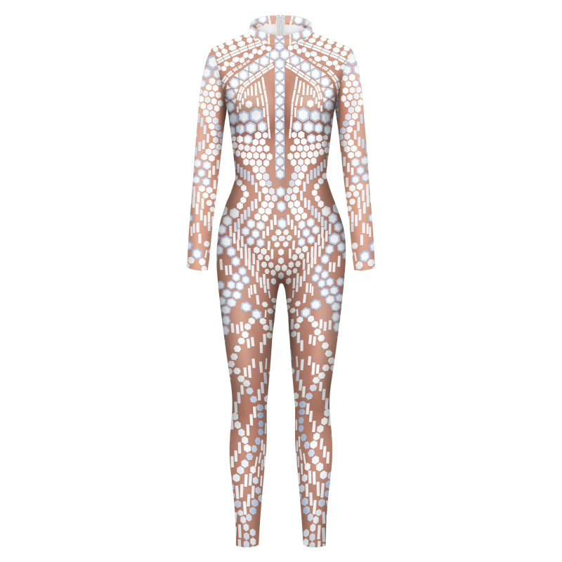 Cosplay bodi s digitalnim printom u motivu imitacije sequin, unisex jedinstveni komad, Milk Silk tkanina, poliester i elastan, jesen 2025