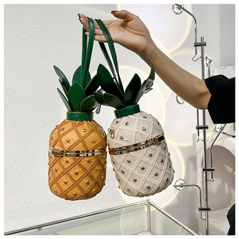 PU bucket torba s rivetnim romboidnim uzorkom, zatvaranje lokotom, preko ramena ili crossbody, inspirirano ananasom, proljeće 2025