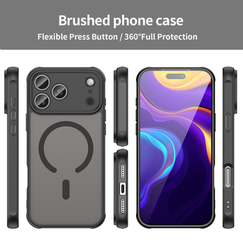 Kućište za telefon 2-u-1 s mat završnom obradom, magnetska zaštita od pada (PC + TPU) za iPhone 12–17 Pro/Pro Max