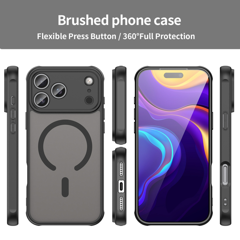 Kućište za telefon 2-u-1 s mat završnom obradom, magnetska zaštita od pada (PC + TPU) za iPhone 12–17 Pro/Pro Max