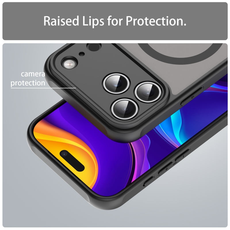Kućište za telefon 2-u-1 s mat završnom obradom, magnetska zaštita od pada (PC + TPU) za iPhone 12–17 Pro/Pro Max