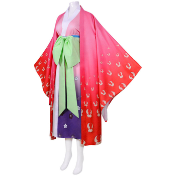 Cosplay kostim Kouzuki Hiyori iz One Piece, kimono stil, otisak od poliestera, PVC 10%, za žene