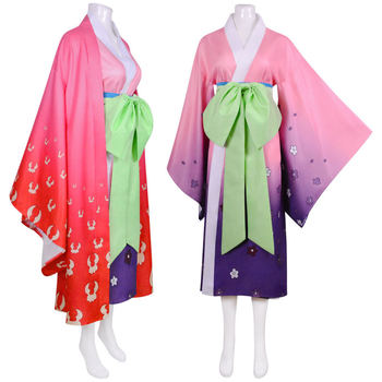 Cosplay kostim Kouzuki Hiyori iz One Piece, kimono stil, otisak od poliestera, PVC 10%, za žene