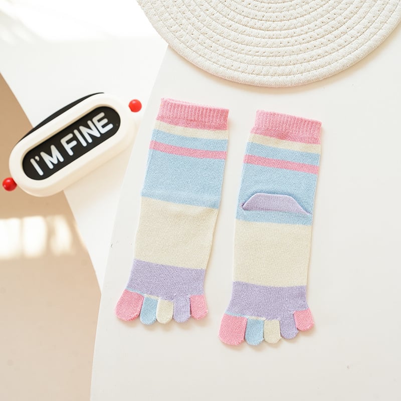 Детски чорапи с пет пръста от памук — попиване на пот, дезодориращи и против триене; 80–90% памук; средна дължина на тръбата; произход Shaoxing