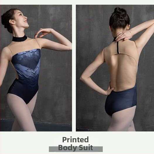 Ολόσωμο κορμάκι μπαλέτου για γυμναστική και αερογιόγκα, PVC 90–95% κύριο ύφασμα, Άνοιξη 2025, κινεζικό στυλ, λογοτεχνικό ρετρό