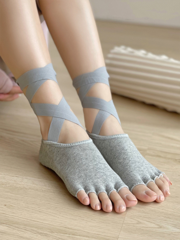 Unisex čarape za jogu s pet prstiju, kratke, pamuk, protuklizne, upijaju znoj