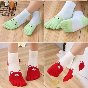 Детски чорапи с пет пръста от памук - антибактериални, дишащи, против миризма, унисекс, за деца на възраст 7–12 години