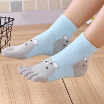 Детски чорапи с пет пръста от памук - антибактериални, дишащи, против миризма, унисекс, за деца на възраст 7–12 години