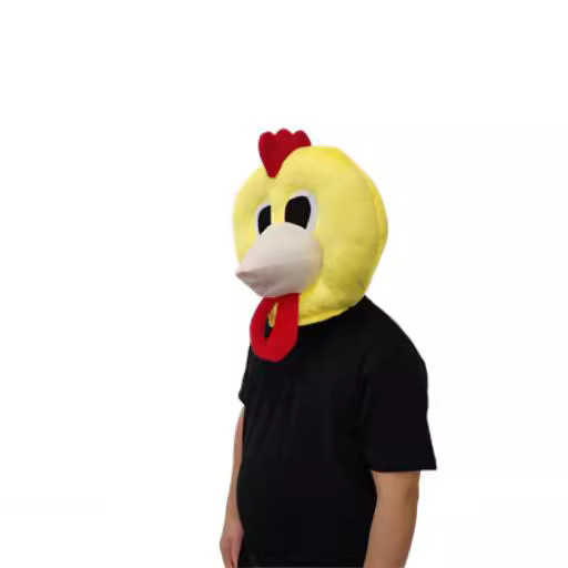 Halloween maska s glavom pile, karikaturalnog dizajna, za scenske izvedbe i cosplay; materijali: poliester i elastan; unisex; izlazak proljeće 2024