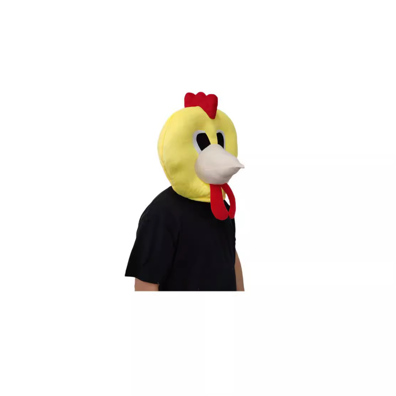 Halloween maska s glavom pile, karikaturalnog dizajna, za scenske izvedbe i cosplay; materijali: poliester i elastan; unisex; izlazak proljeće 2024