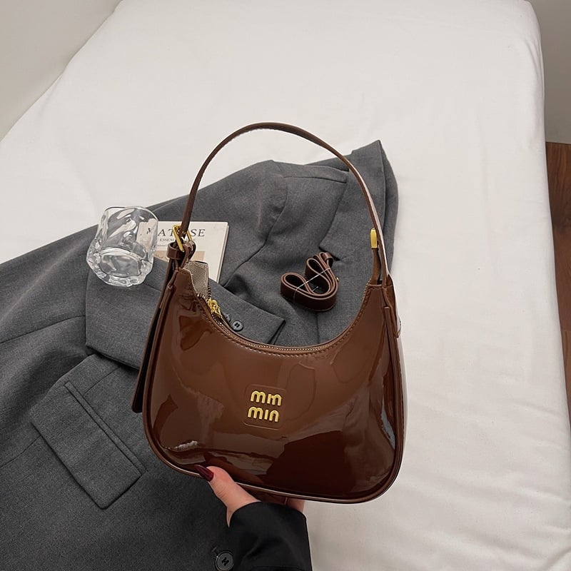 Ženska torbica Crescent Dumpling – PU materijal, zatvarač, poliester podstava, dumpling oblik, crescent stil