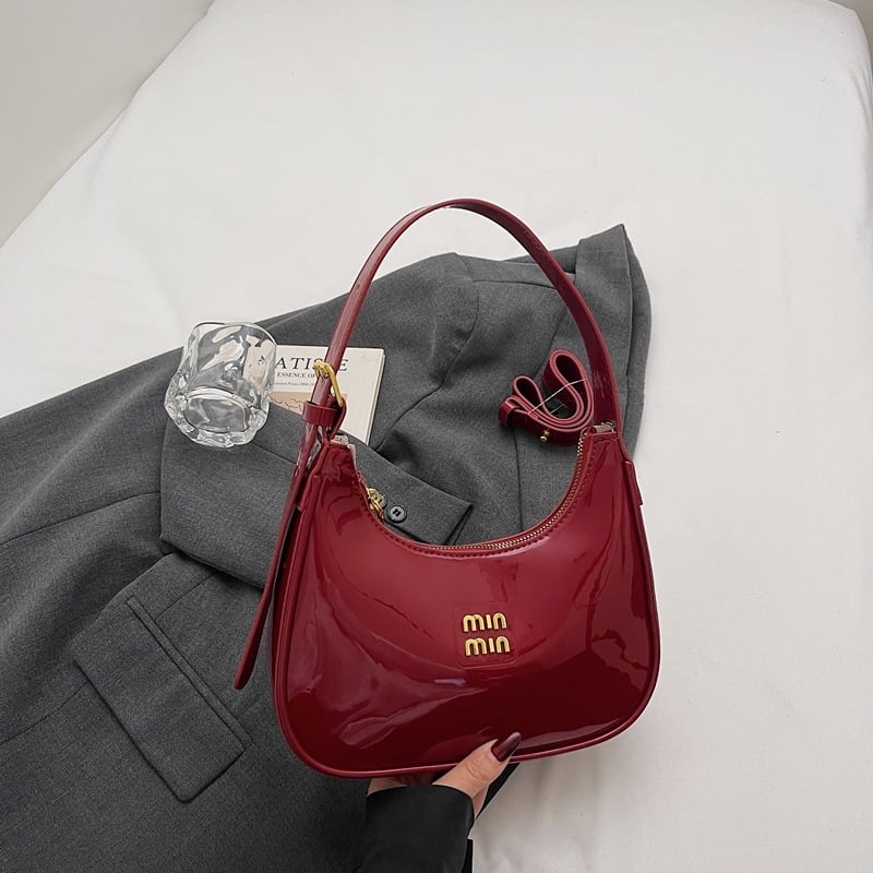 Ženska torbica Crescent Dumpling – PU materijal, zatvarač, poliester podstava, dumpling oblik, crescent stil