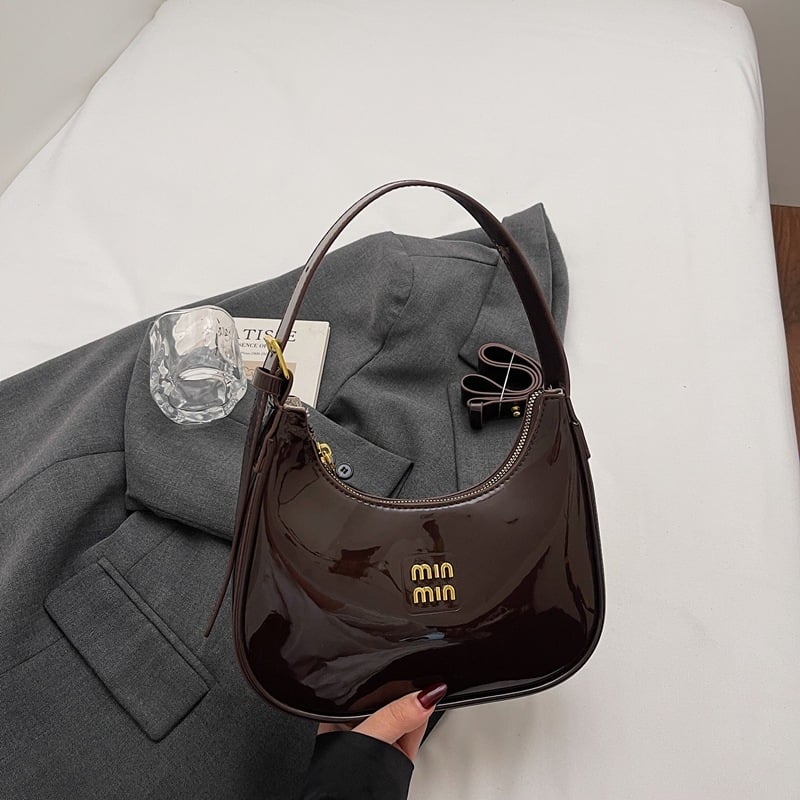 Ženska torbica Crescent Dumpling – PU materijal, zatvarač, poliester podstava, dumpling oblik, crescent stil