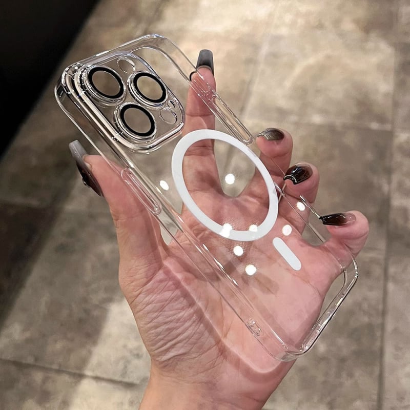 Carcasă pentru telefon cu tracțiune magnetică și protecție anti-cădere, husă PC pentru seria iPhone 11–14, electroplacare