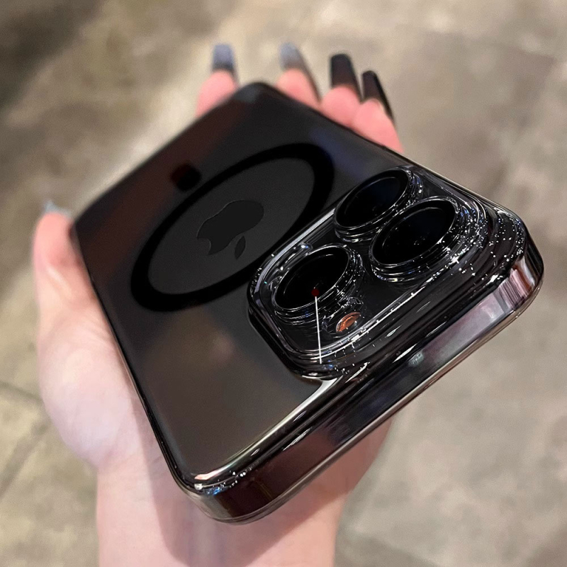 Carcasă pentru telefon cu tracțiune magnetică și protecție anti-cădere, husă PC pentru seria iPhone 11–14, electroplacare