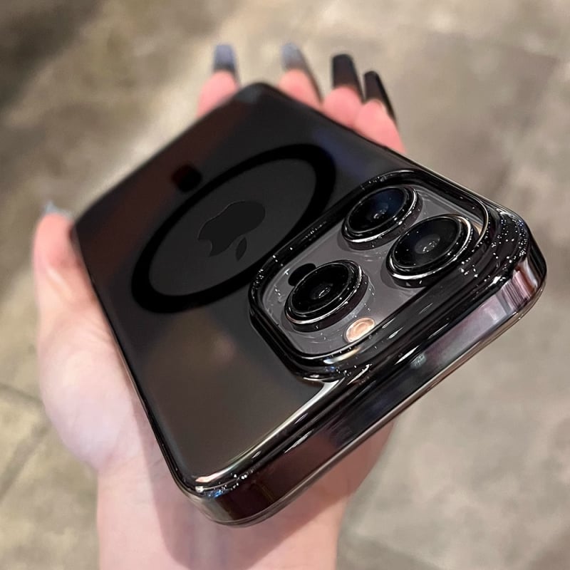 Carcasă pentru telefon cu tracțiune magnetică și protecție anti-cădere, husă PC pentru seria iPhone 11–14, electroplacare