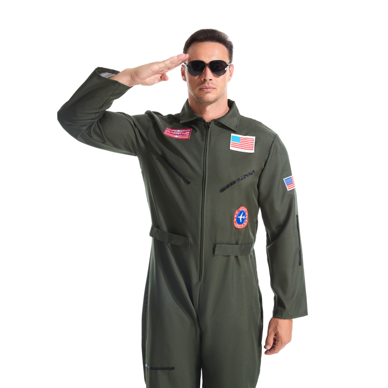 Kostim – Top Gun pilotska uniforma za grupne izvedbe na pozornici, unisex, poliester, proljeće 2023
